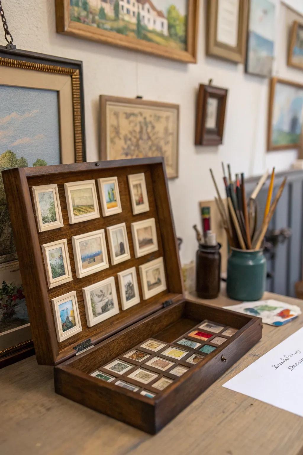 Turn your wall into a mini art gallery with shadow boxes.