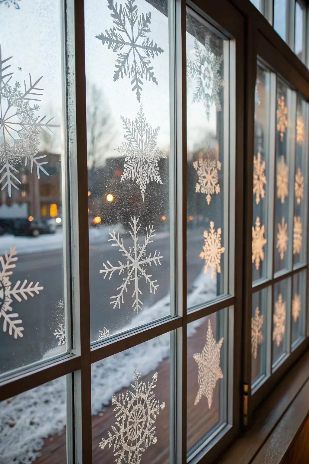 Add a whimsical touch with frosted window art.