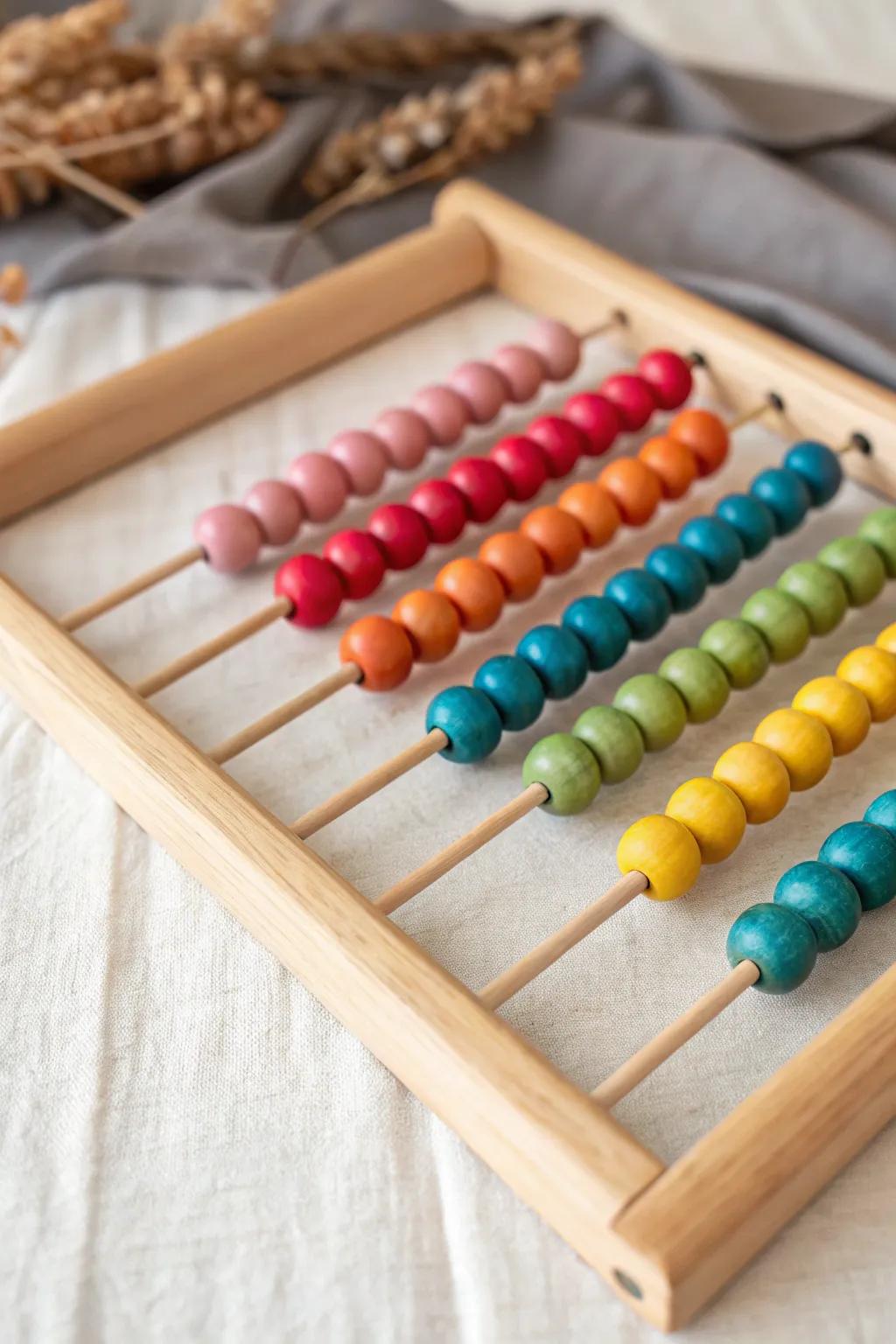 Add a splash of color and creativity to any space with this delightful DIY abacus!