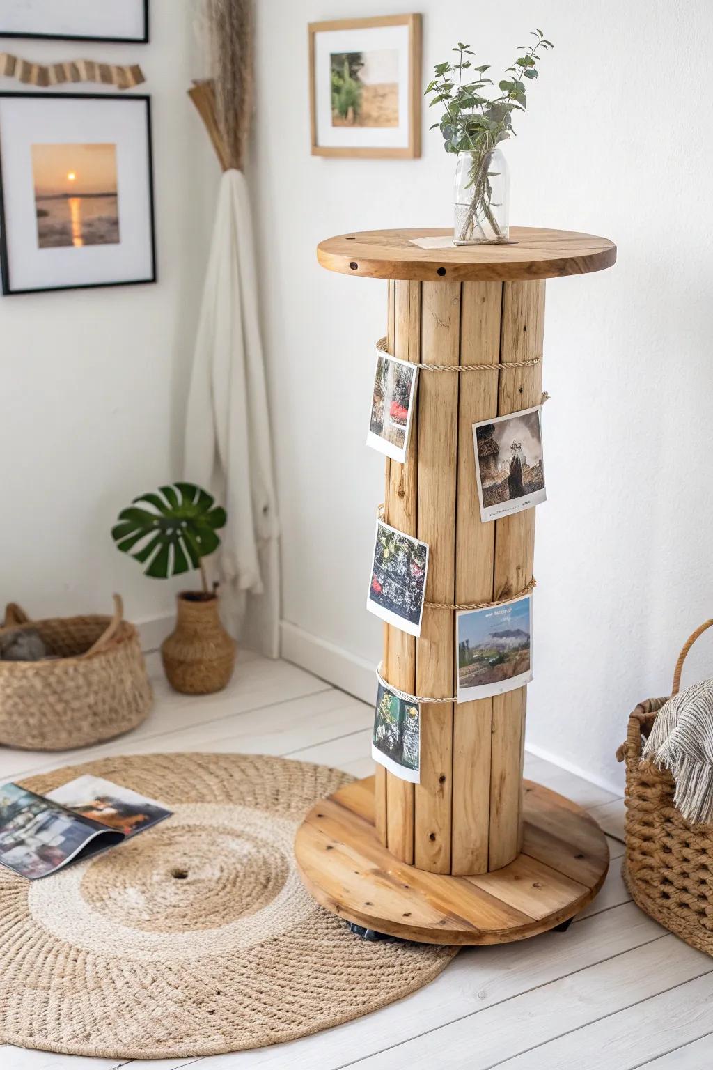 Transform your space with a chic rotating art display—where Scandinavian minimalism meets boho flair!