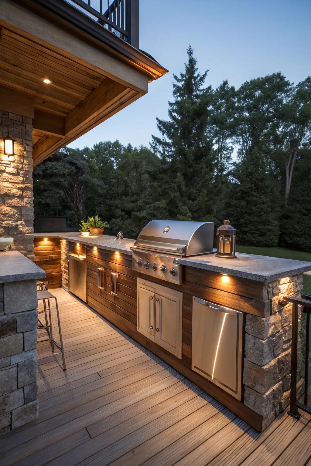 Elevate your outdoor living with a meticulously crafted kitchen deck—perfect for unforgettable summer gatherings.