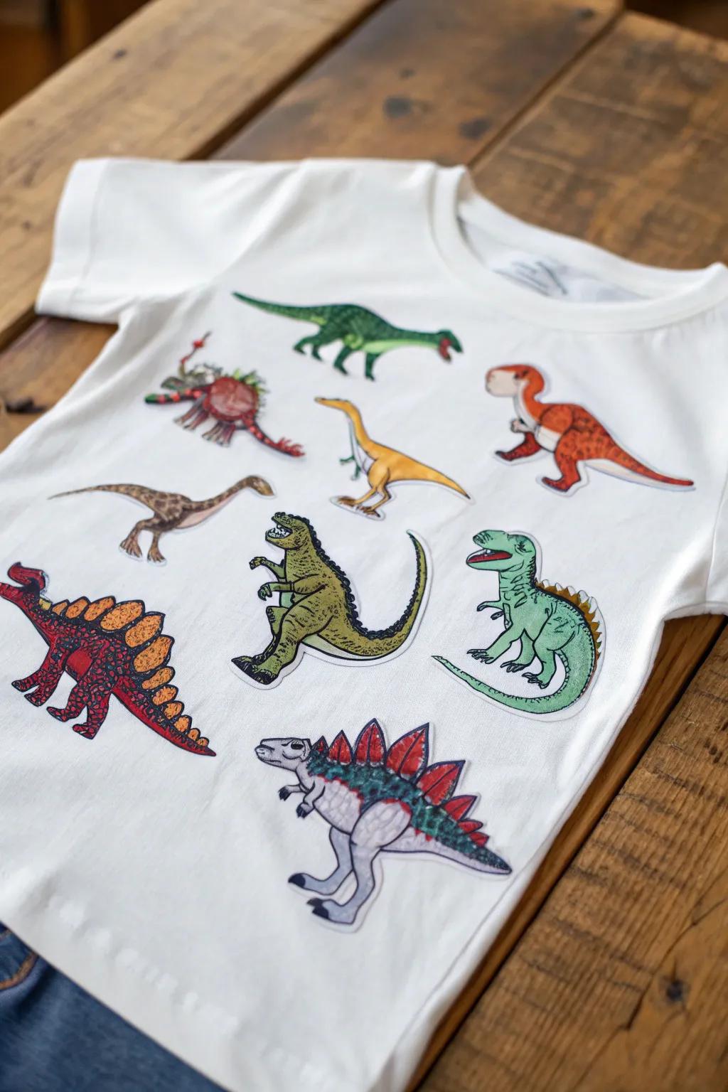 Unleash the 'roarsome' spirit with a dino-packed adventure shirt!