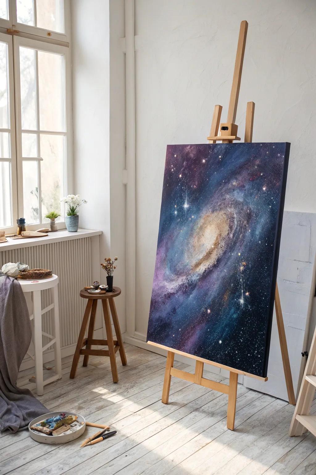 Dive into the cosmos with this enchanting galactic artwork that sparks the imagination.