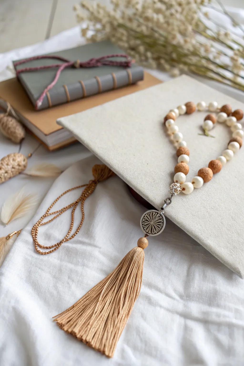 Elevate your graduation cap with a touch of Scandinavian charm and bohemian elegance.
