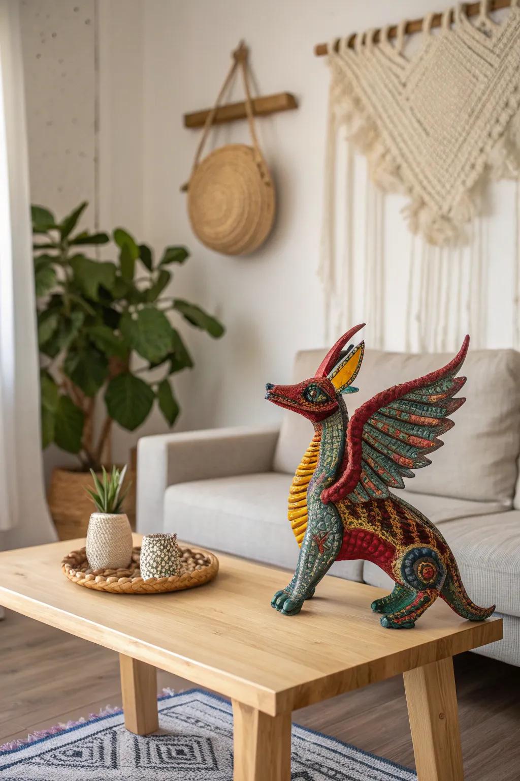 Bring vibrant artistry to your celebrations with a stunning alebrije centerpiece.