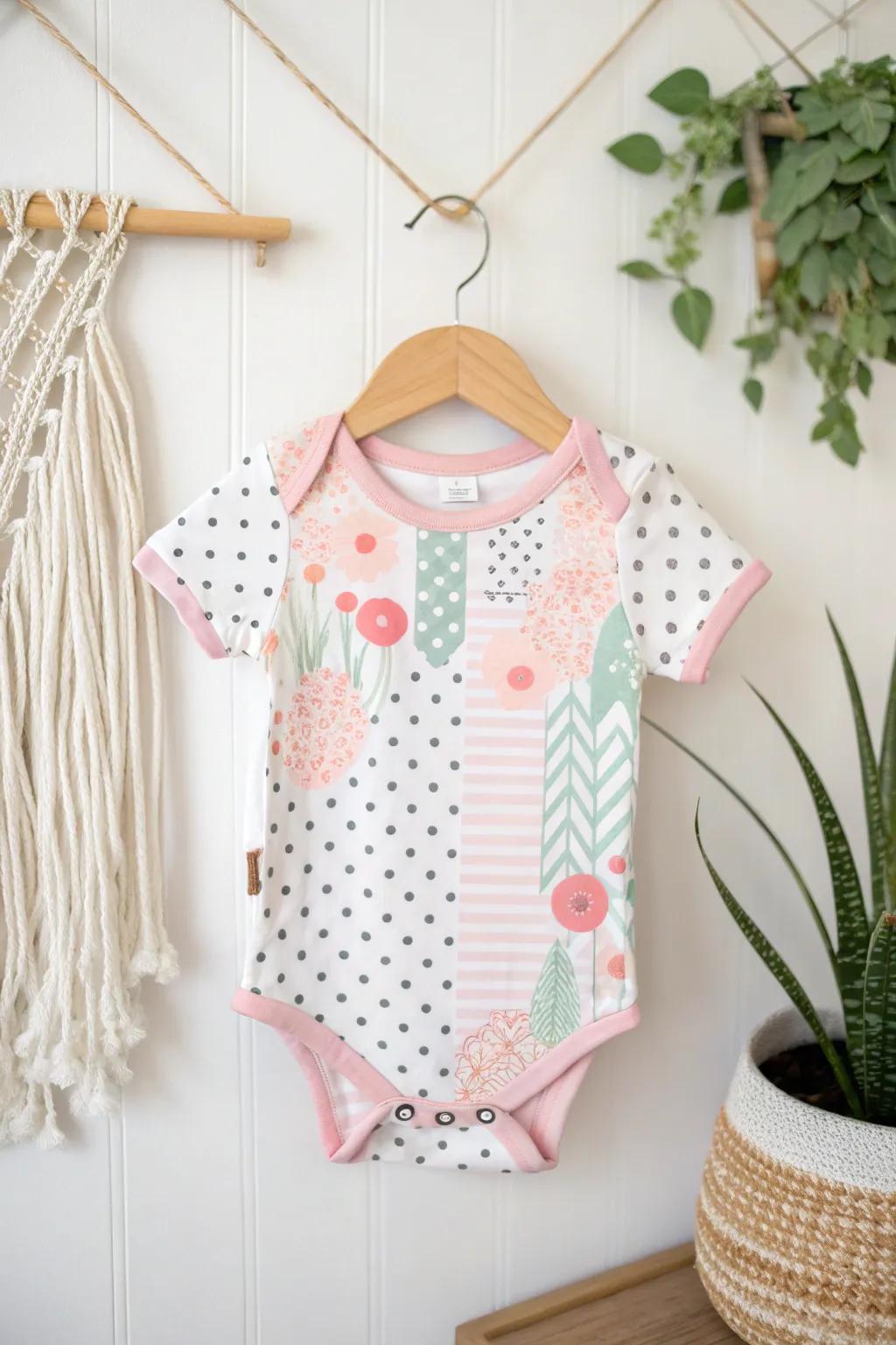 Charming Patterns Meet Minimalist Design: Perfect Onesie for Your Little One!