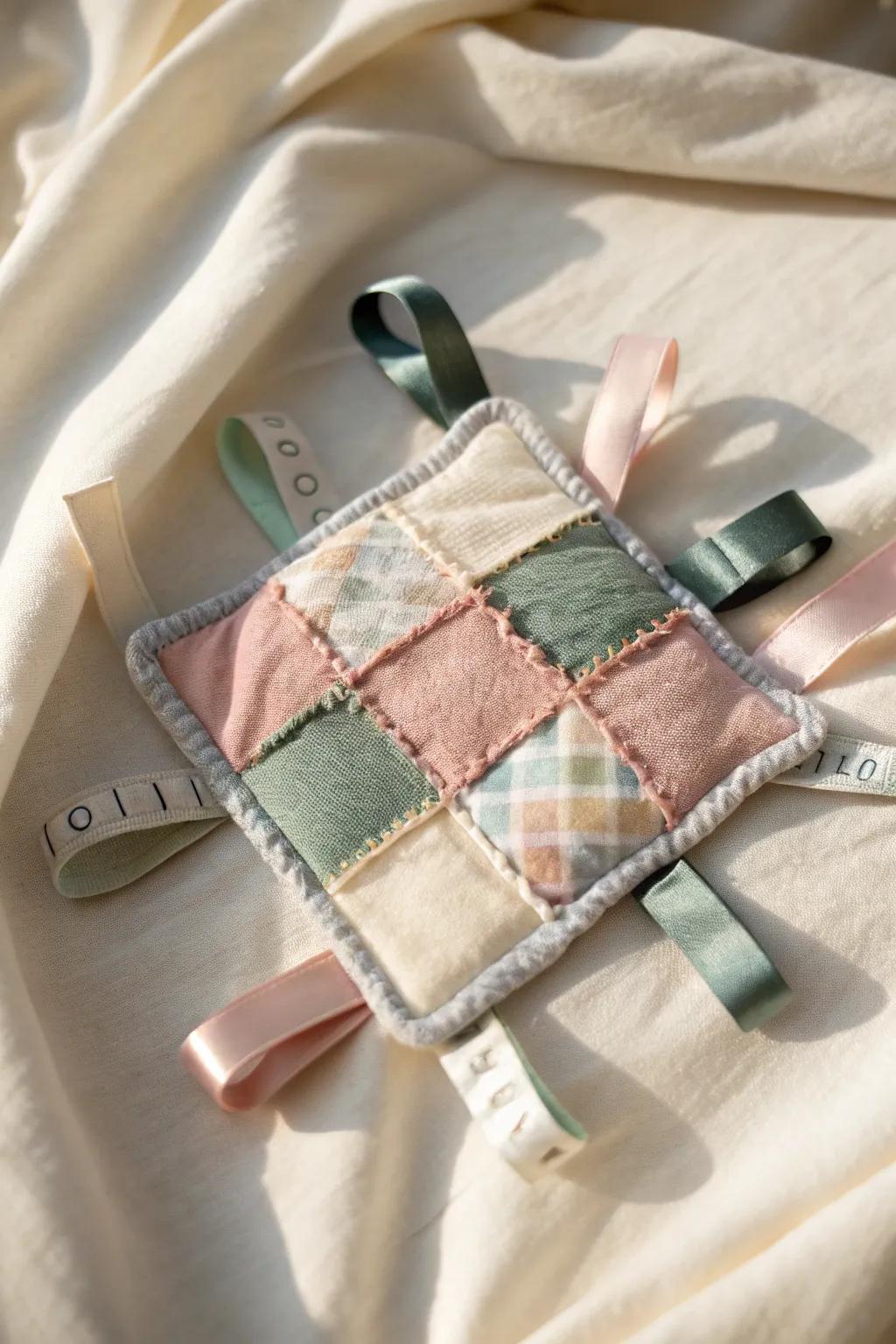 Create joy with a touch of craft: A delightful crinkle taggie toy for sensory exploration.