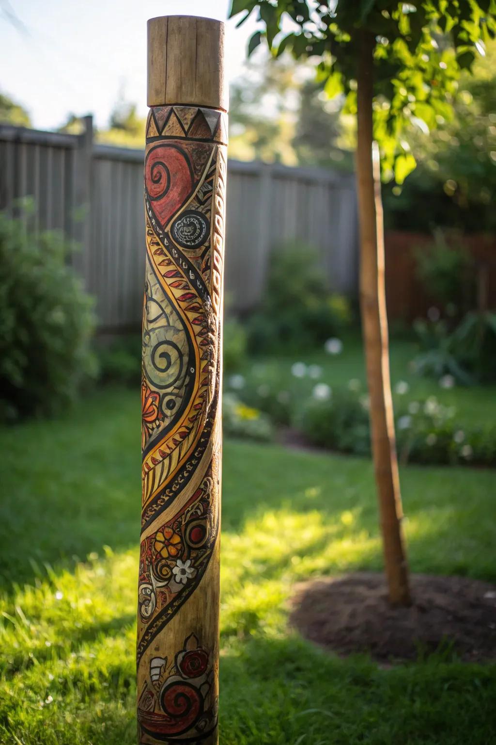 Transform your backyard with artistic pole decorations that express creativity and craftsmanship.