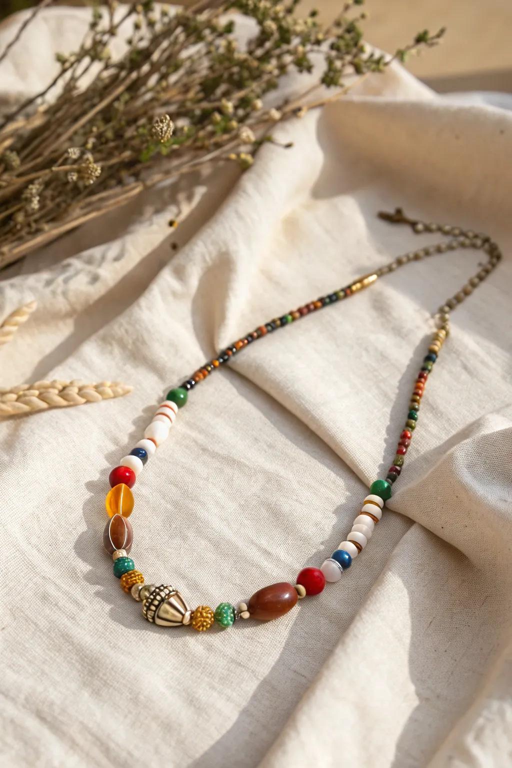 Embrace global beauty with this eclectic ethnic beaded necklace, where each bead tells a unique story.