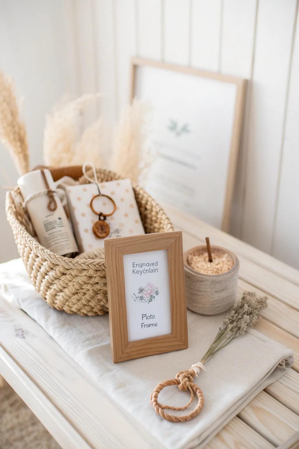 Celebrate with a touch of personalization: A beautifully curated birthday basket with handcrafted keepsakes.