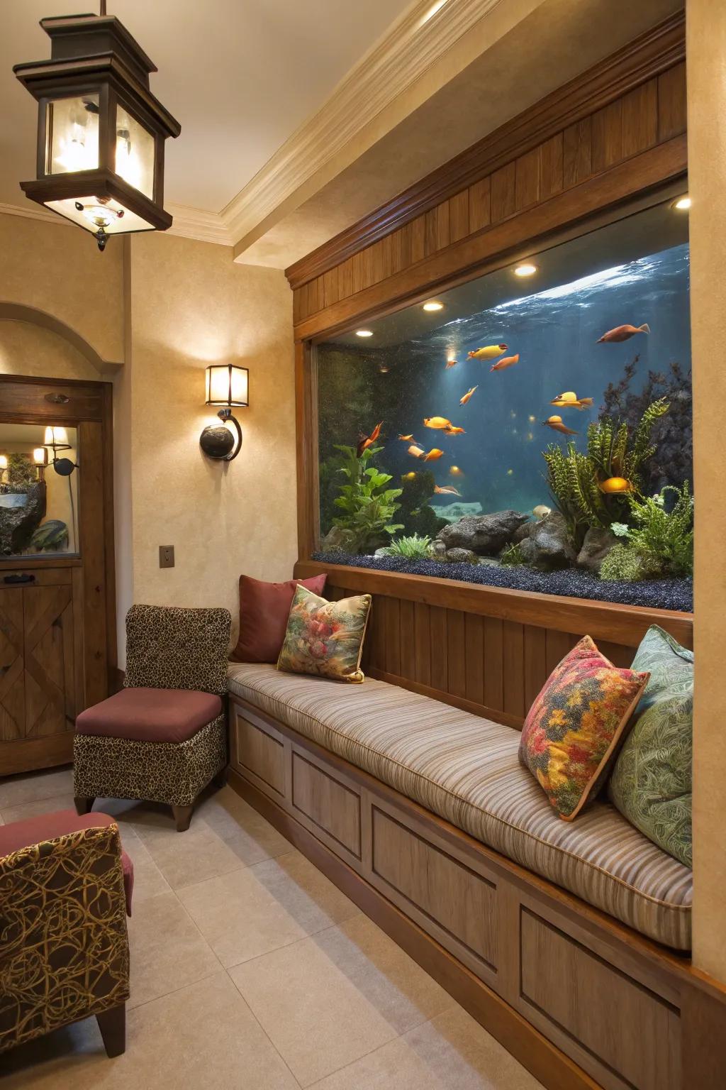 Find your peace with a tranquil relaxation nook aquarium.