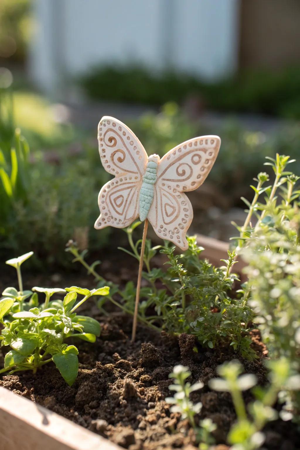 Elevate your garden with handcrafted clay butterfly markers. Where style meets nature.