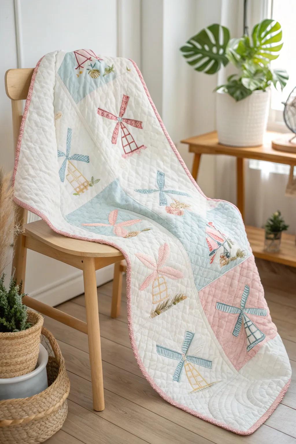 Whimsical Windmills: A touch of motion and creativity for your child's serene space.