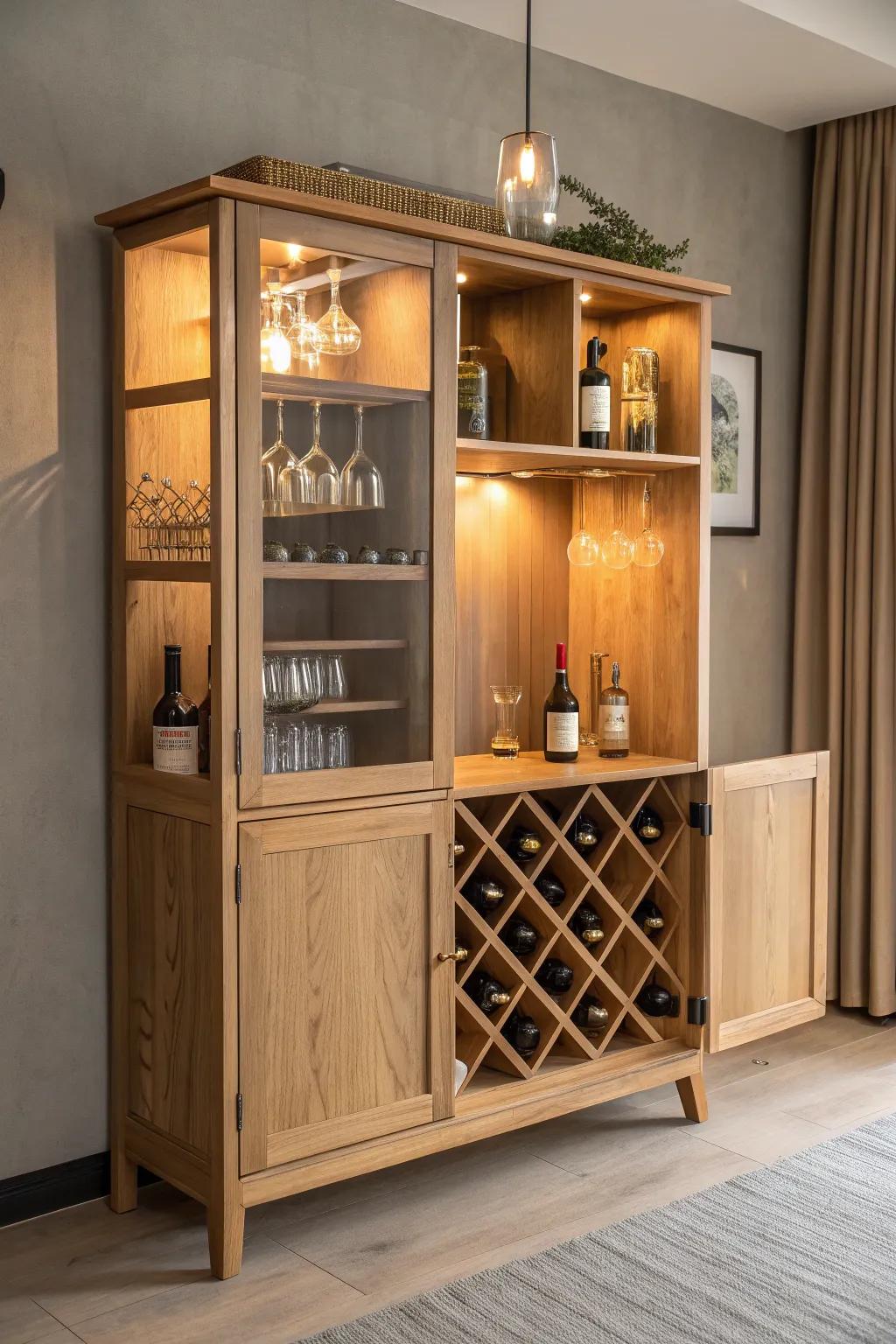 Elevate your space with a chic mini bar makeover, blending minimalist design and Boho charm for a stylish statement.