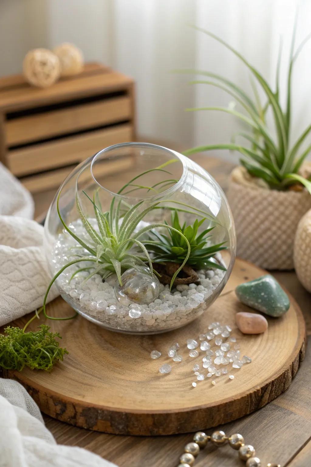 Create your own enchanted oasis with a mystical terrarium: a perfect blend of nature and simplicity.