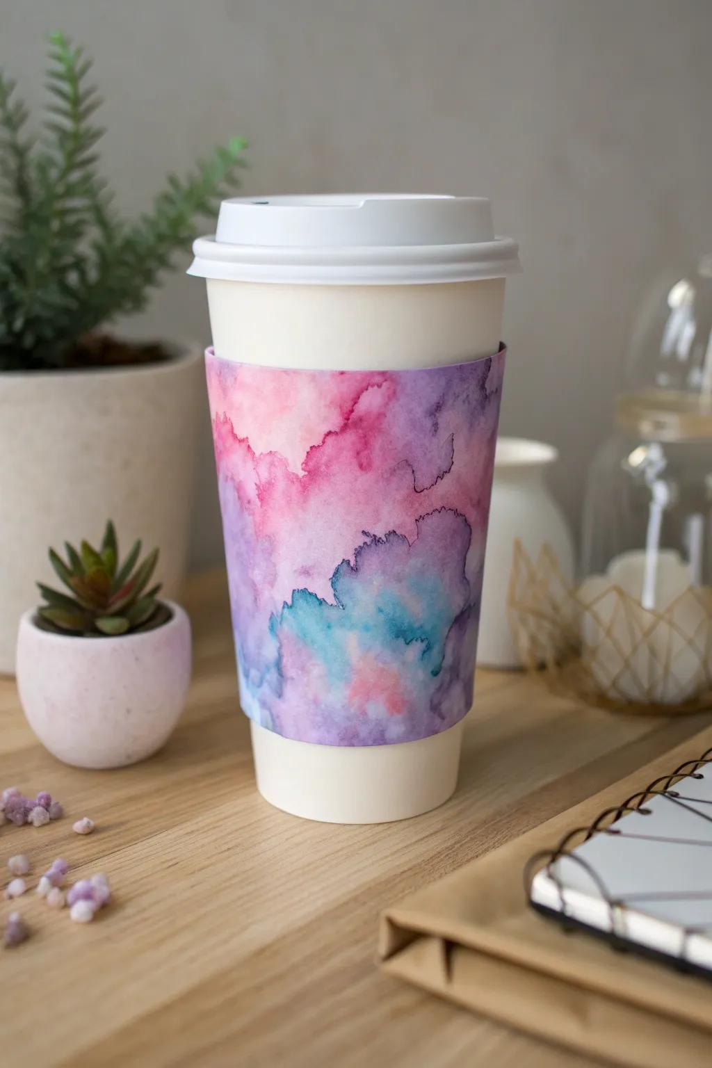 Transform your coffee break with a splash of watercolor magic. ☕️✨