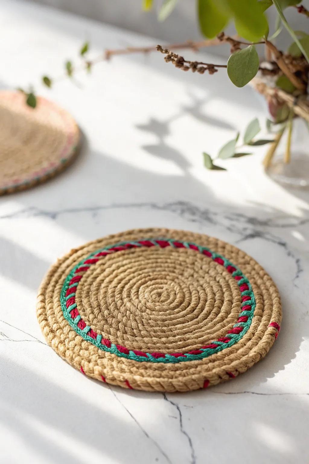 Elevate your coffee table with handcrafted woven coasters that blend minimalist beauty with boho charm.