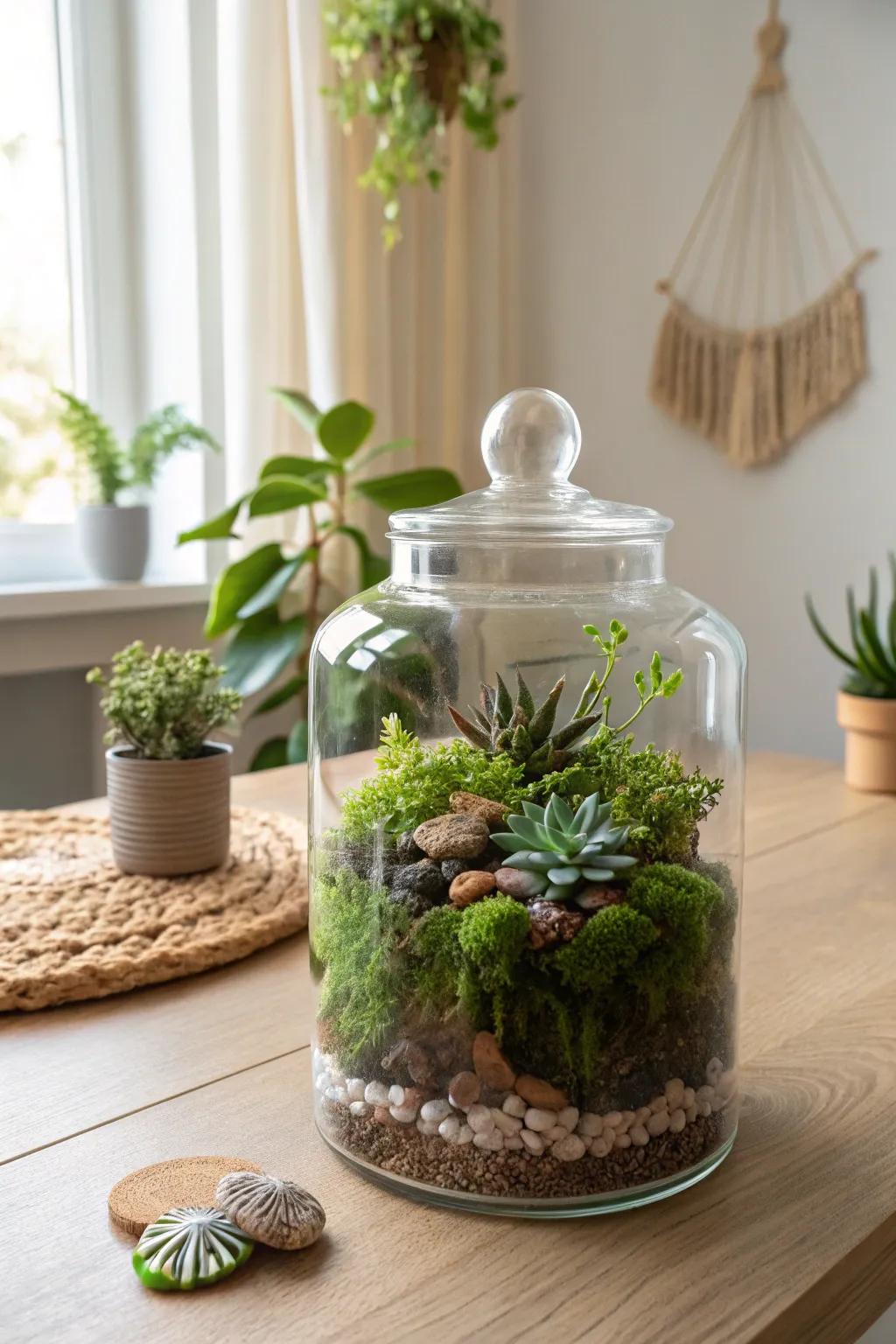 Create a serene slice of nature with your own DIY terrarium—where simplicity meets natural beauty.