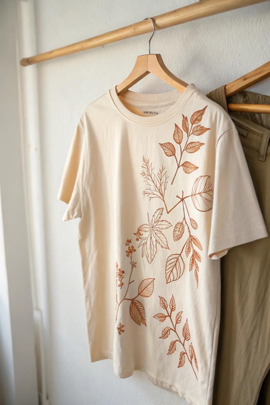 Embrace the seasons with a touch of nature's elegance on your t-shirt.