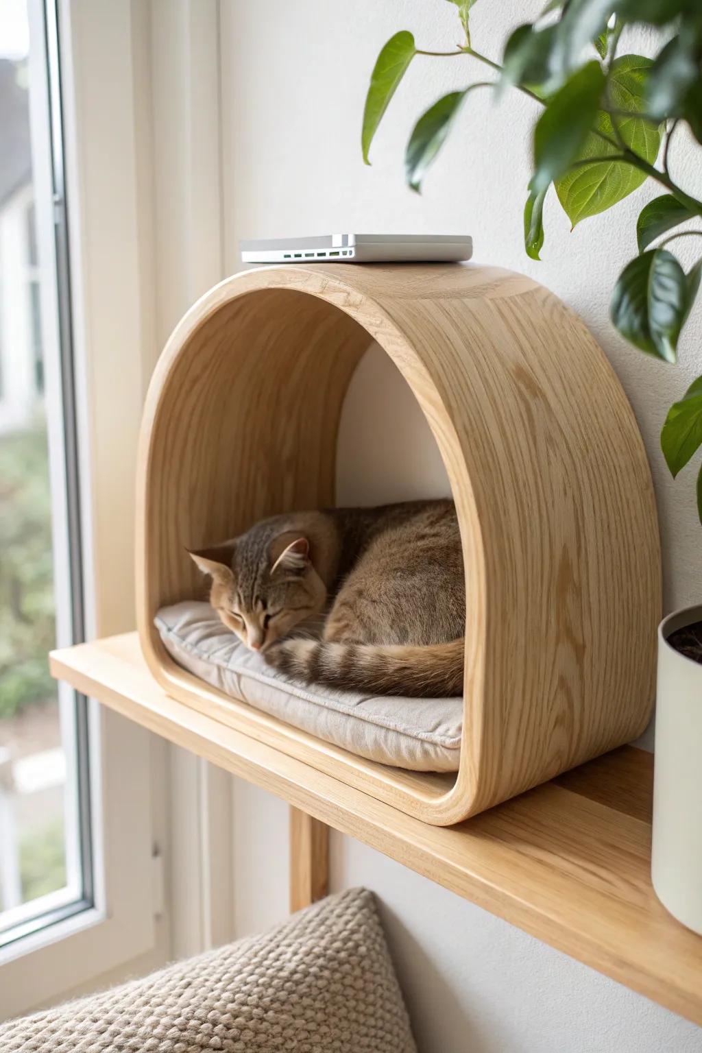 Secret Hideaways: Discover the perfect blend of simplicity and comfort for your feline friend.
