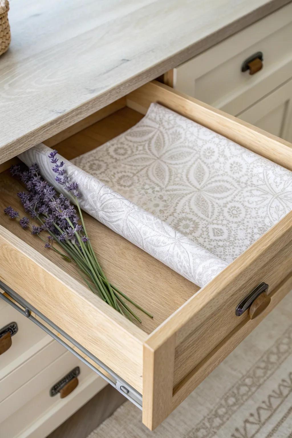 Elevate your drawer organization with a touch of lavender-scented elegance.