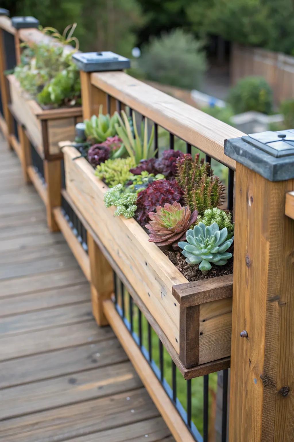 Bring your deck to life with handcrafted plant railings—where nature meets craftsmanship!