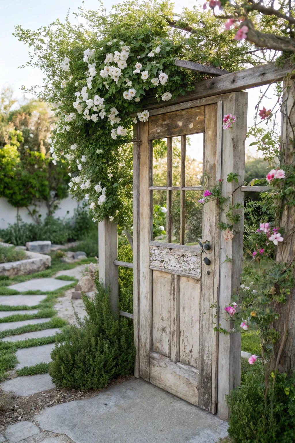 Transform an old door into a stunning garden trellis and let your blooms climb to new heights!