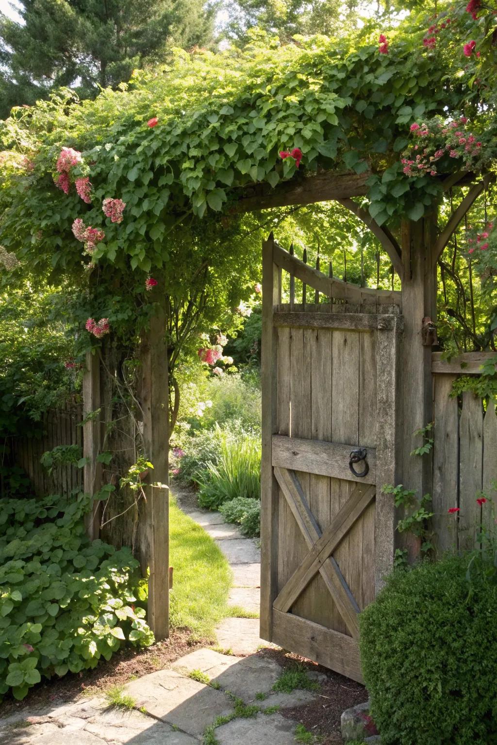 Transform your entrance with a living garden gate; where nature meets craftsmanship.