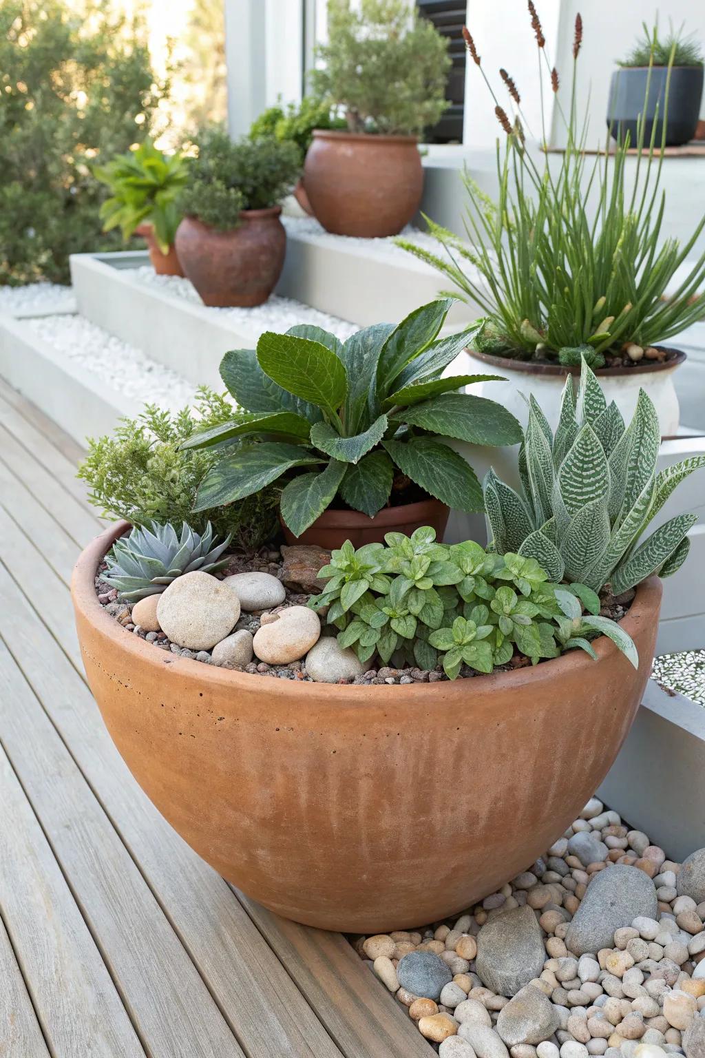 Discover the tranquility of a sensory garden - where nature's textures come alive in minimalist harmony.