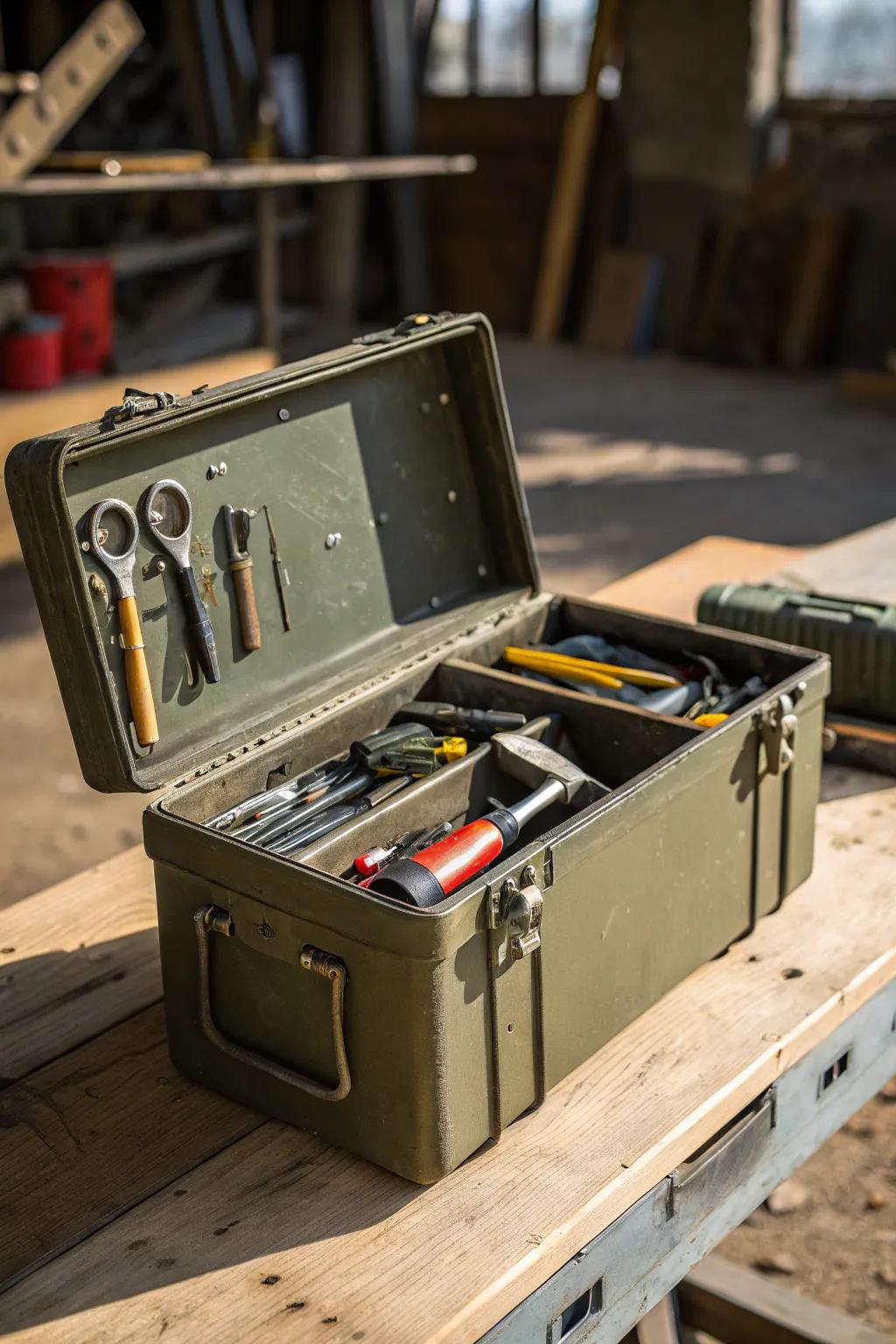 Upgrade your workshop with a rugged repurposed ammo box tool storage.