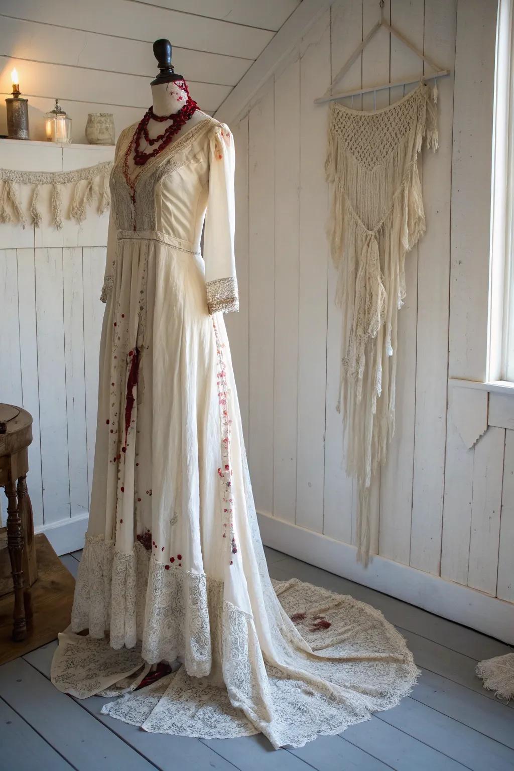 Revive the romance of an undead love story with this stunning DIY Zombie Bride dress transformation.