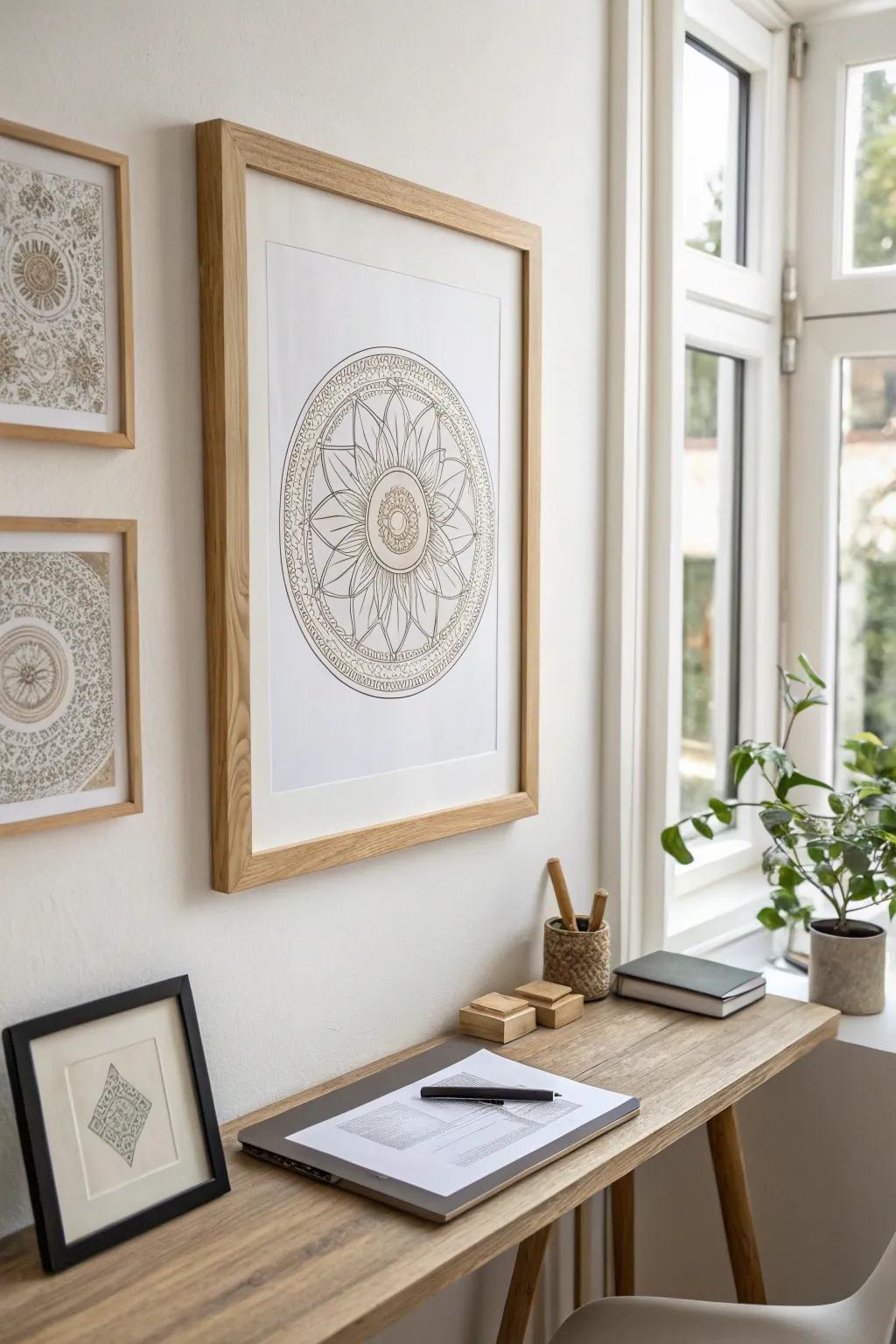 Embrace simplicity with framed patterns that bring artistry and elegance to any minimalist space.
