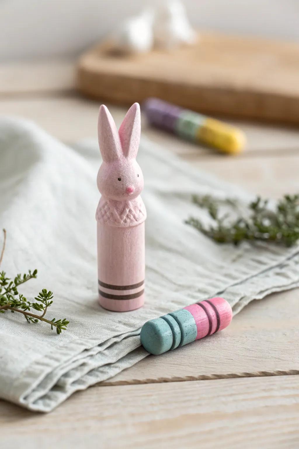 Transform old crayons into whimsical Easter Bunny treasures—embrace creativity and sustainability with this delightful craft.