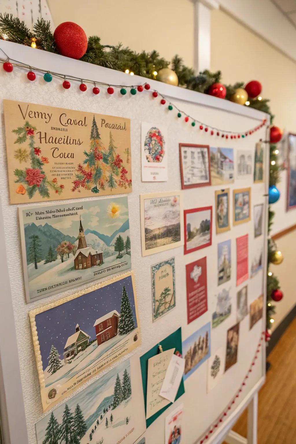 Vintage postcards add nostalgic charm to your festive board.