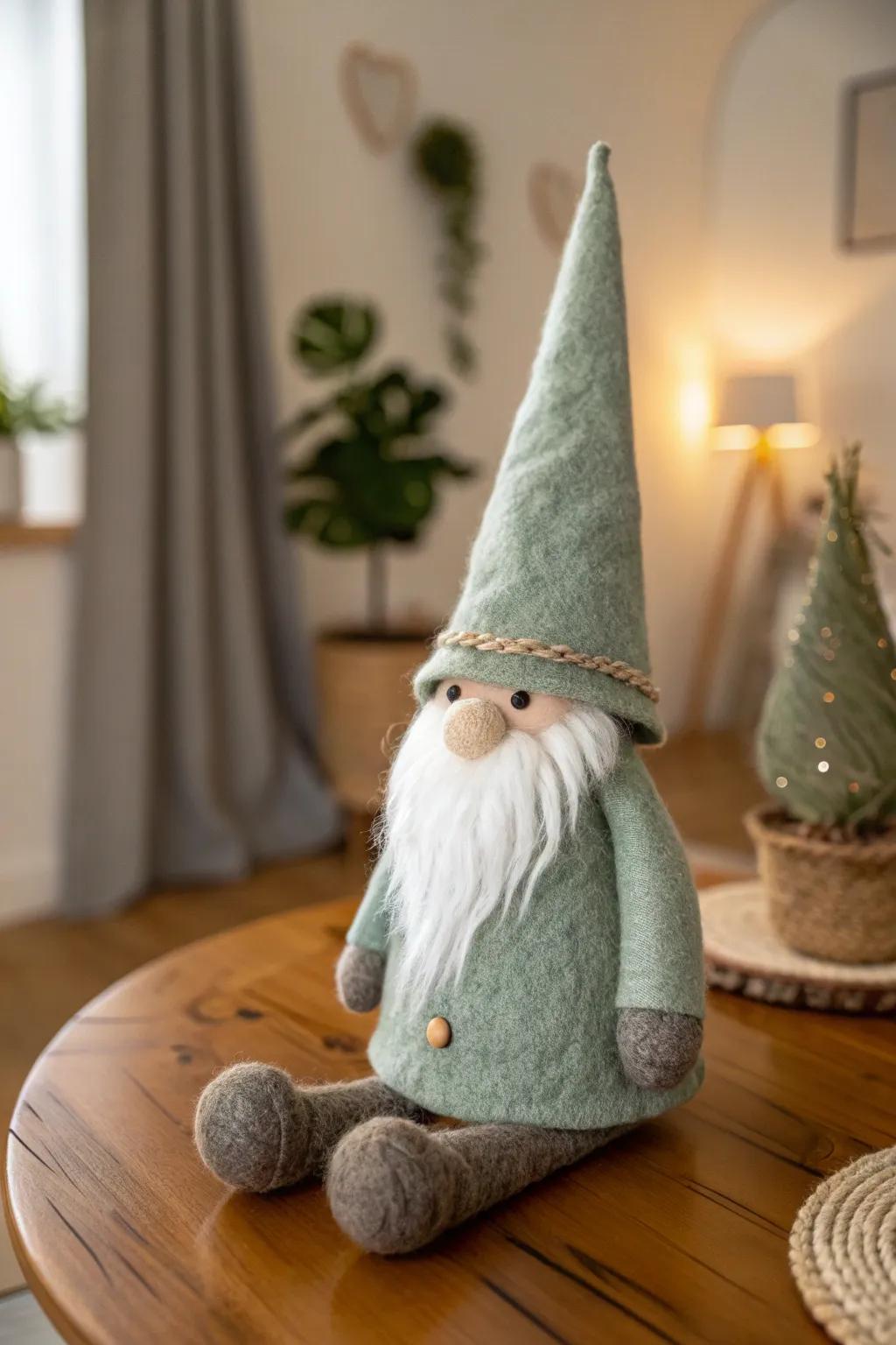 Add a touch of whimsy to your holiday table with handcrafted felt gnomes, perfect for a cozy, minimalist décor!