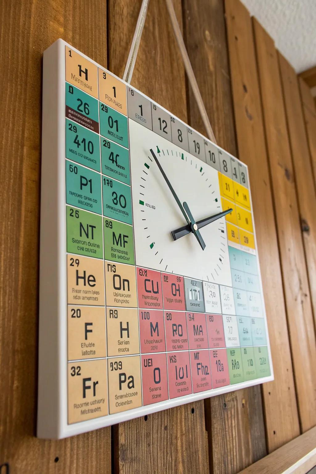 Time meets science: Elevate your space with a handcrafted Periodic Table Clock.