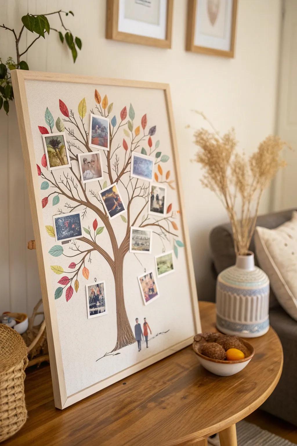 Celebrate family unity with a vibrant collage tree that adds a touch of artistry to your home.