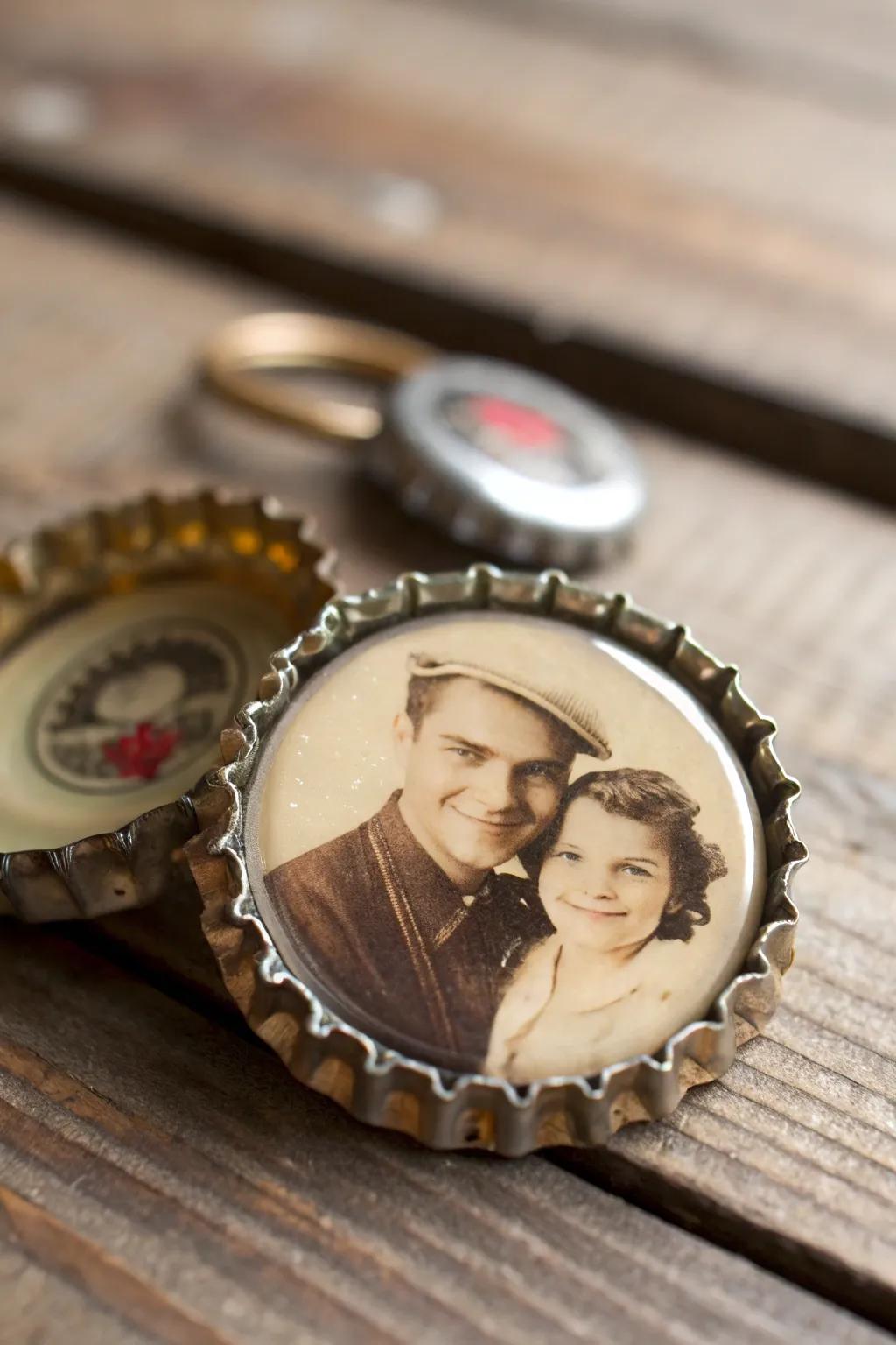 Craft a memory: DIY bottle cap magnets for a heartfelt Father's Day gift.