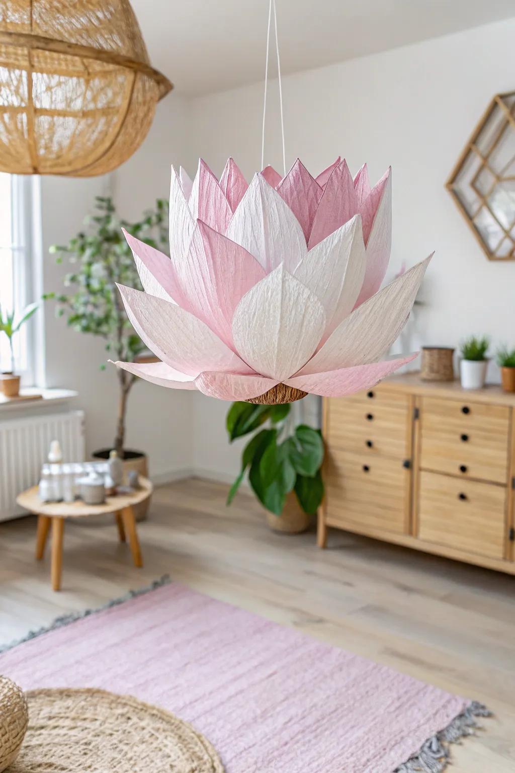 Embrace tranquility with a surreal lotus pinata, where elegance meets simplicity.