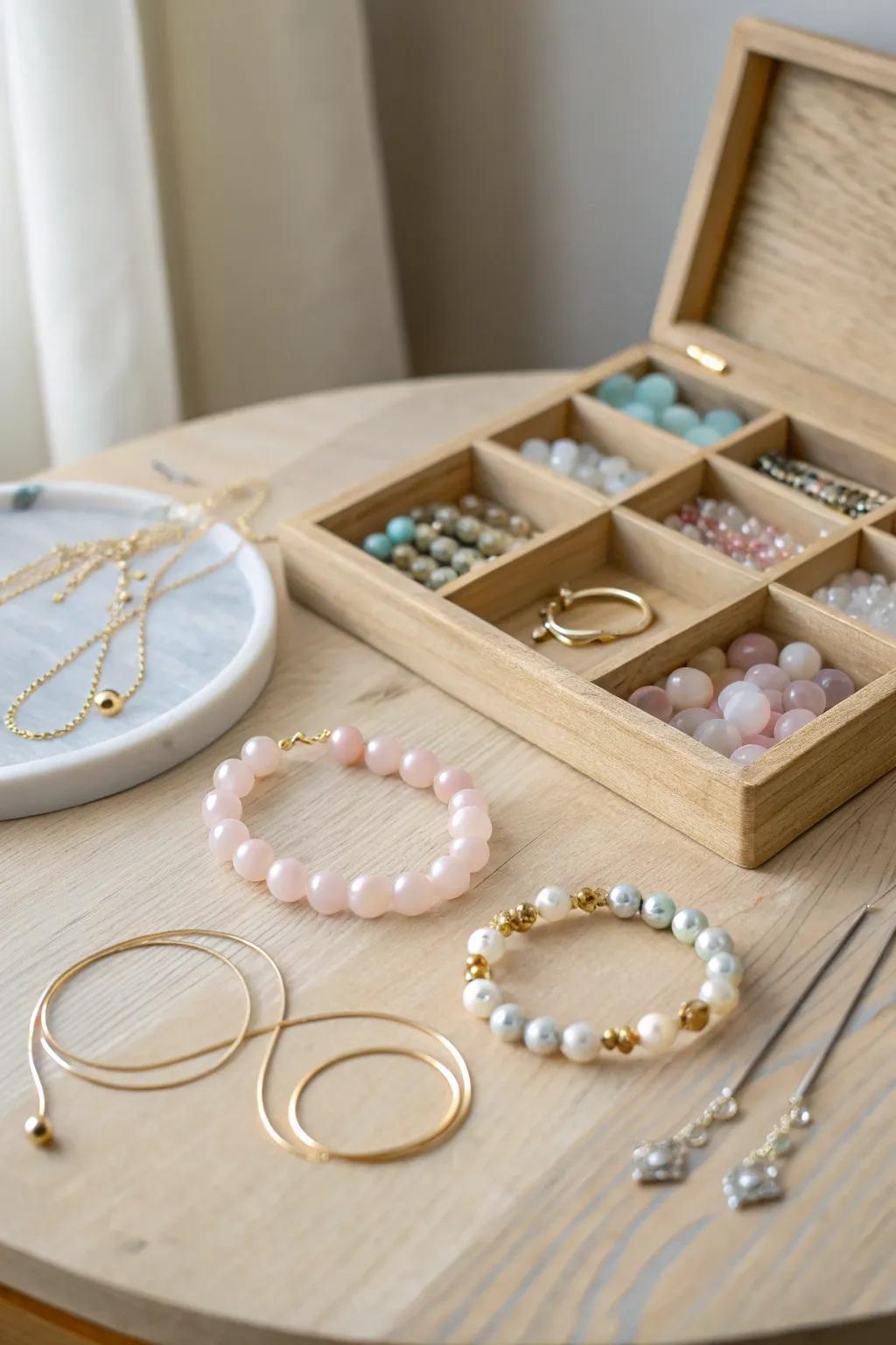 Unlock your creativity with this elegant DIY jewelry making kit – where simplicity meets style!