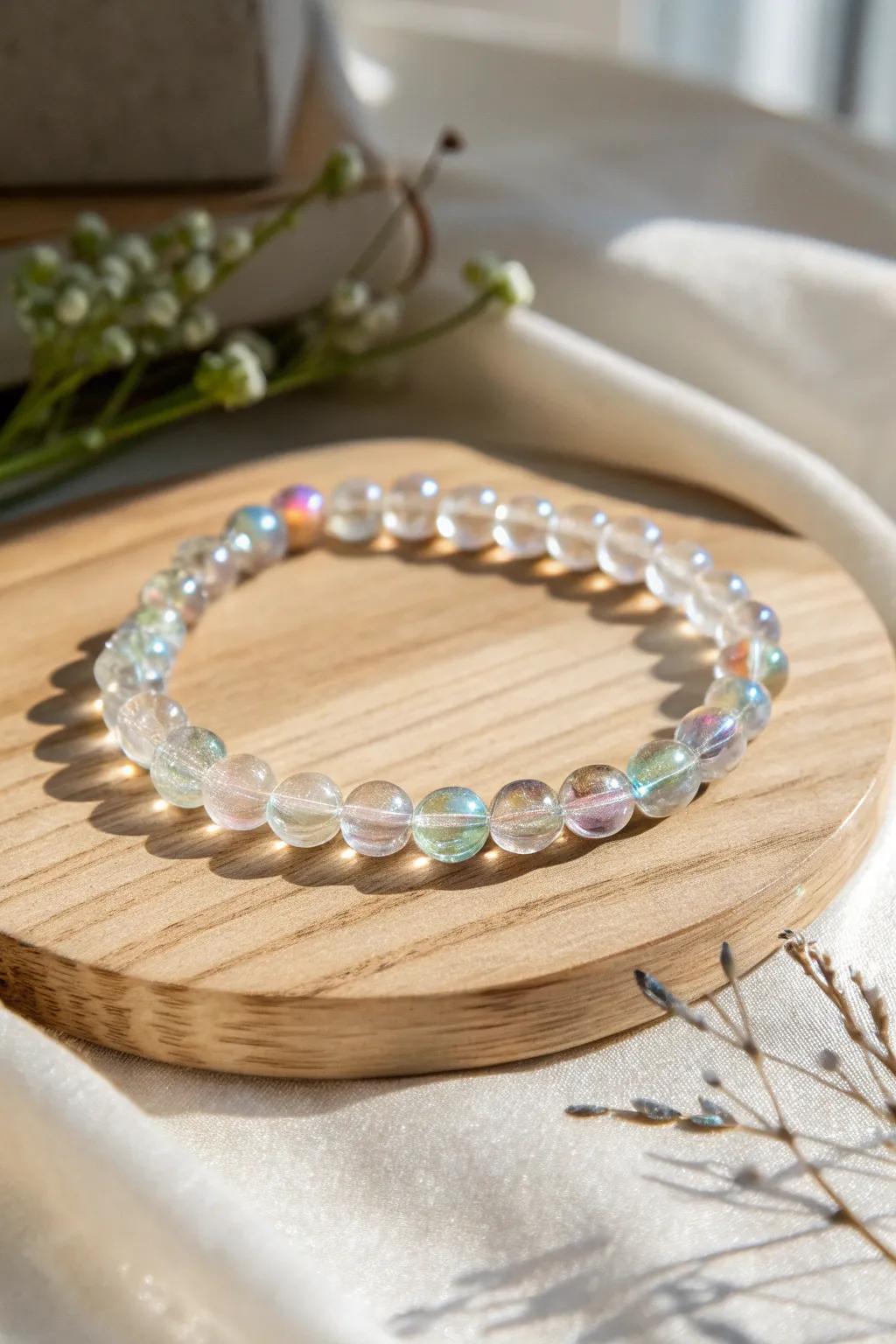 Embrace the magic of the northern lights with this aurora borealis bead bracelet. 🌌✨ #ScandinavianMinimalism #BohoElegance