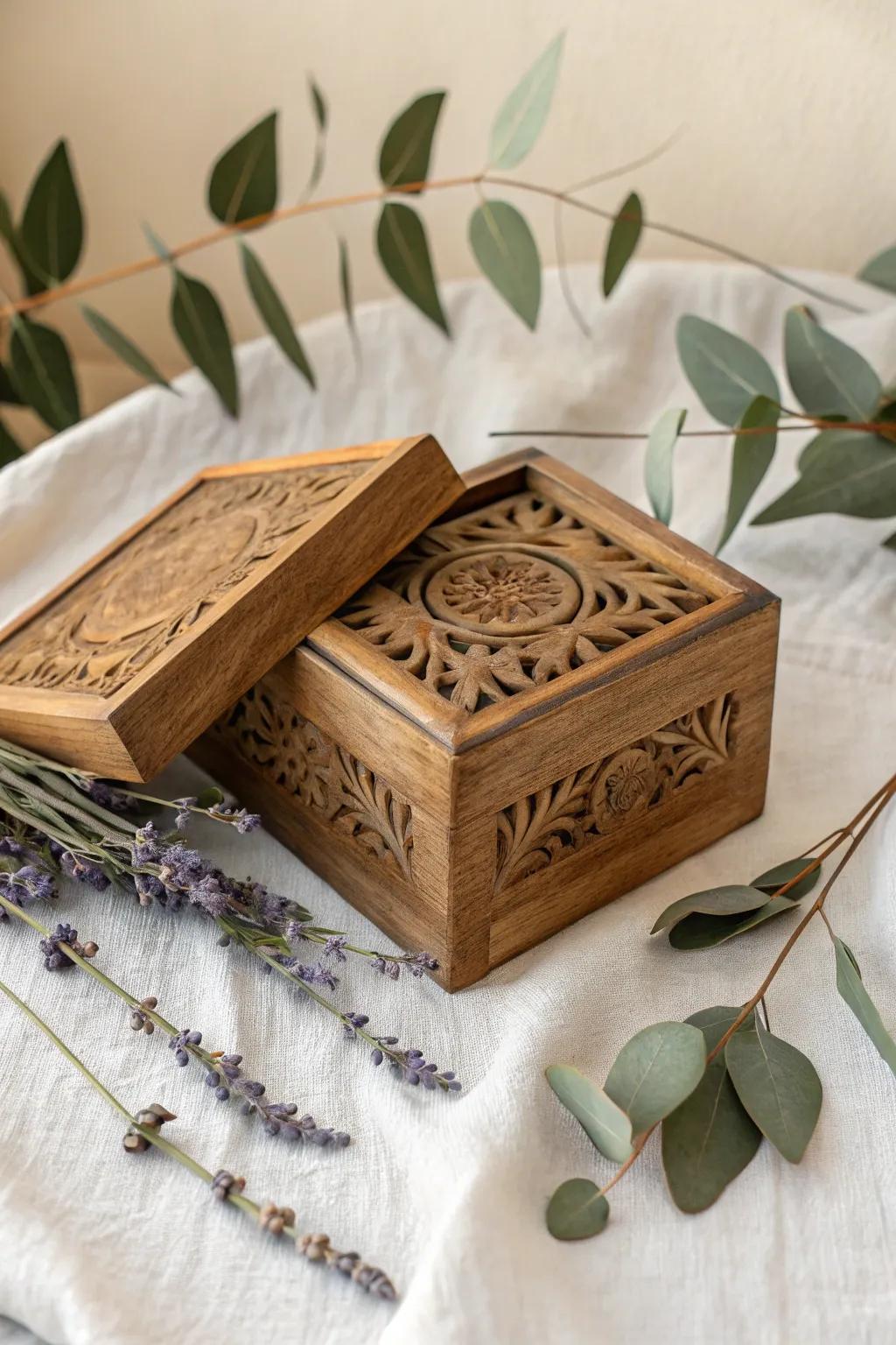 Celebrate life's special moments with a handcrafted memento box, where simplicity meets beauty.