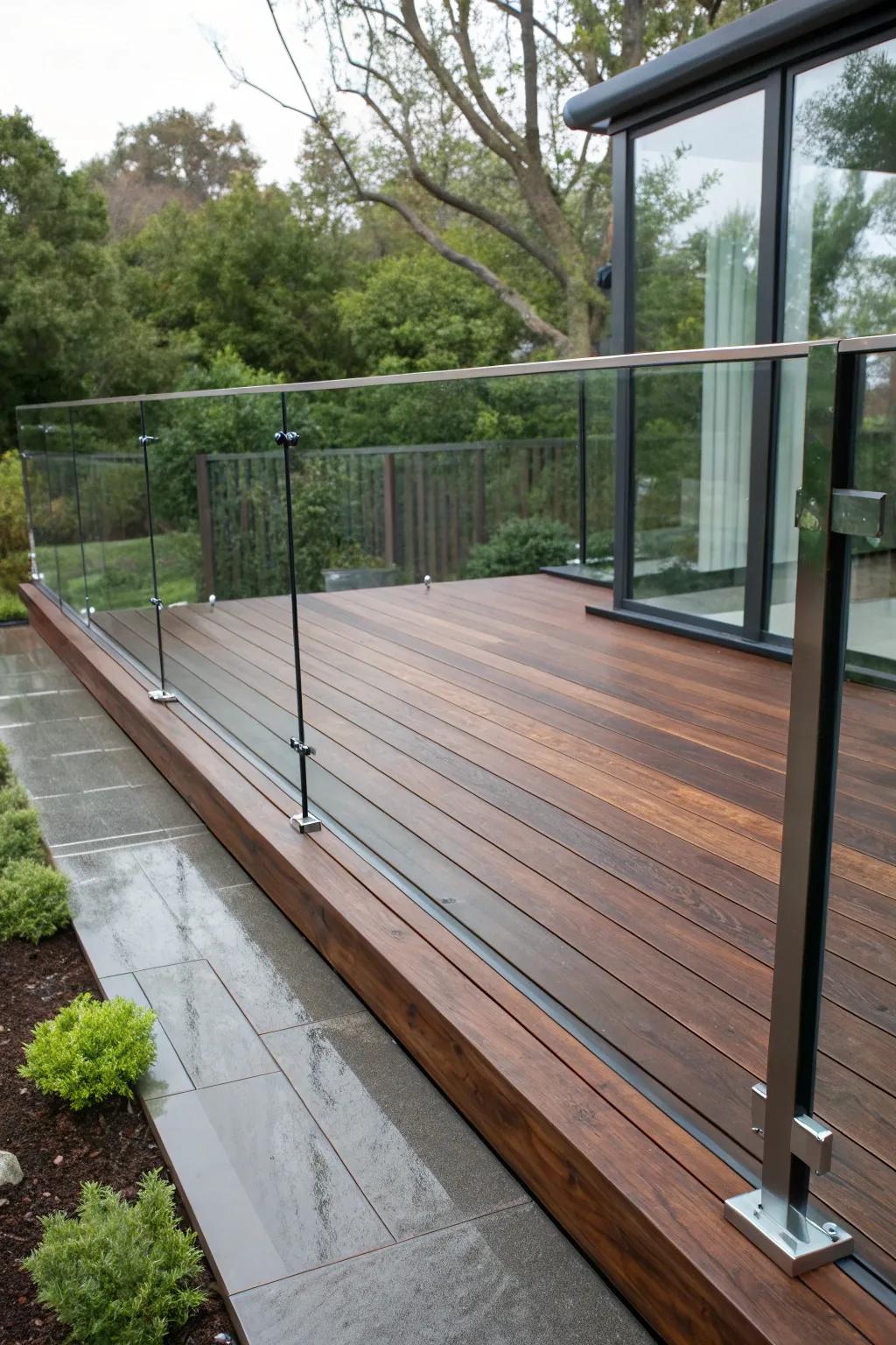 Elevate your deck with a touch of modern craftsmanship: discover the elegance of glass panel railings.
