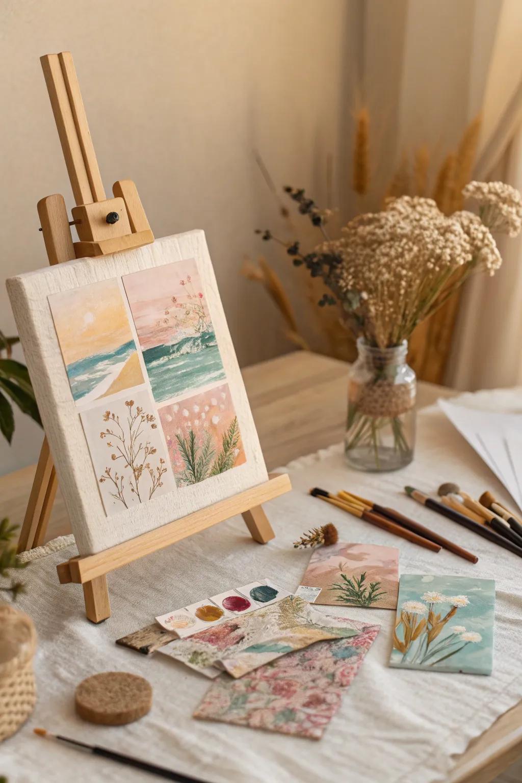 Unleash your creativity with crafty collages: where painting meets the art of collage.
