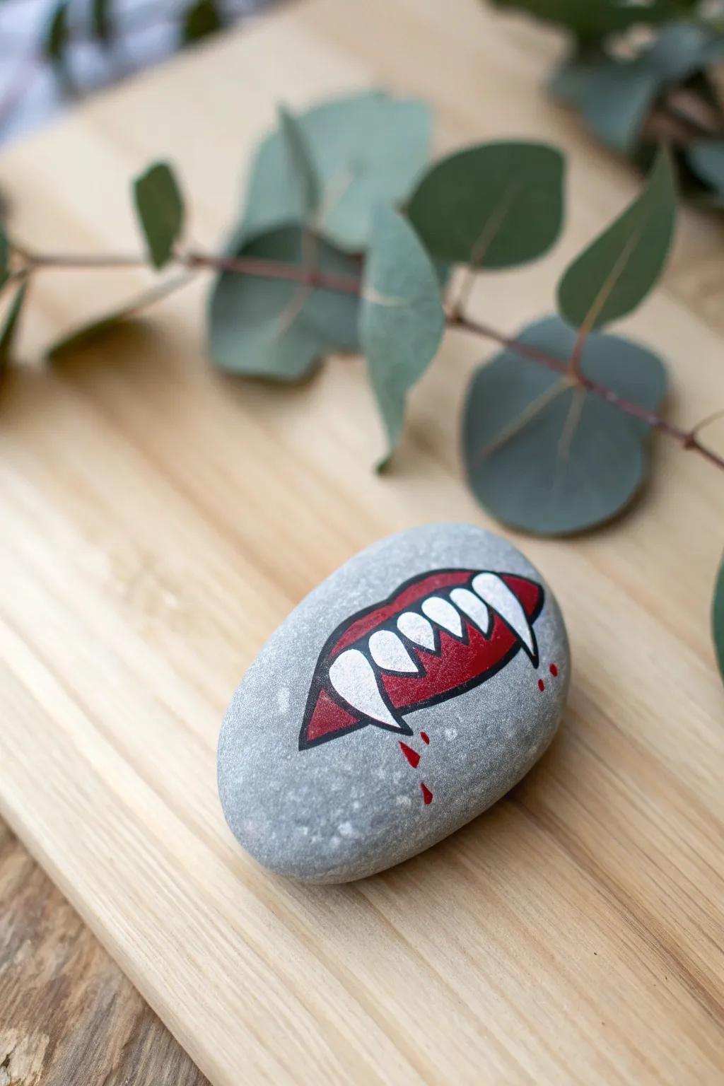 Add a chic bite to your decor with these minimalist vampire fang stones!