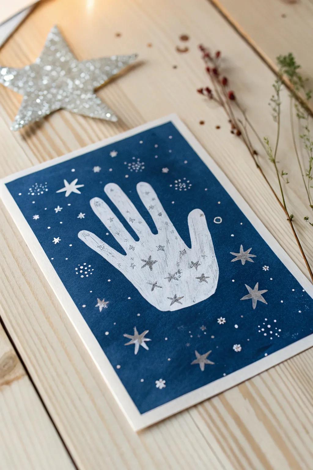 Capture the magic of a starry night with handcrafted charm.
