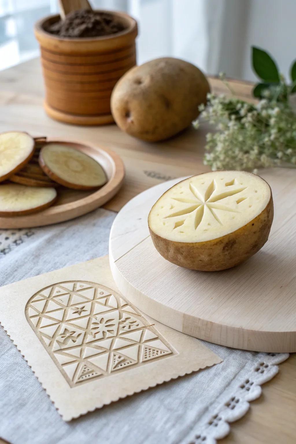 Craft your creativity with homemade potato stamps—simple, natural, and beautifully minimalist.