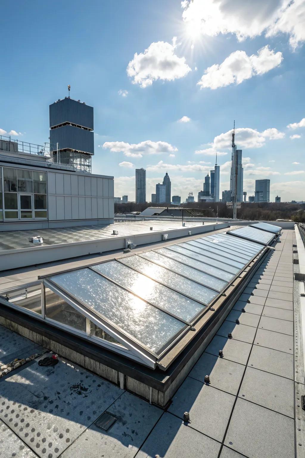Keep your home cool with reflective roofing materials.