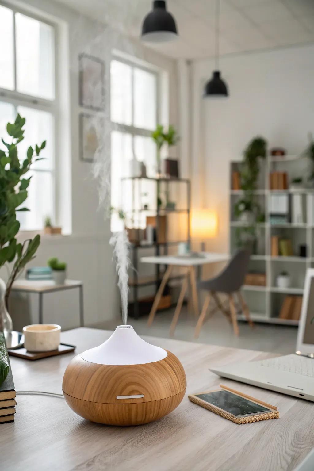 Calming scents create a soothing and inviting workspace.