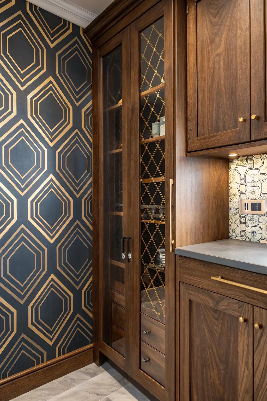 Elevate your kitchen's style with a touch of surprise—refined interiors lined with striking wallpapers.